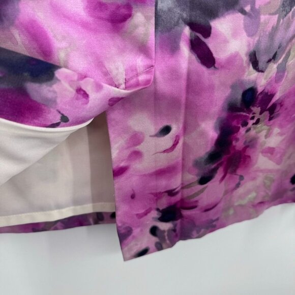 Jones New York Floral Pencil Skirt size 12 Pink  Womens satin Cotton blend new - Picture 10 of 10